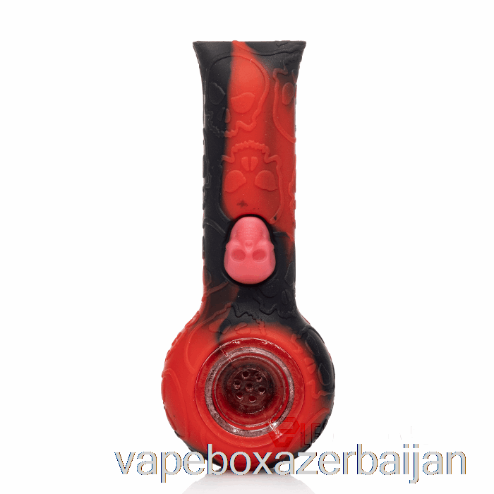 Vape Box Azerbaijan Stratus Silicone Skull Hand Pipe Crimson (Black / Red)